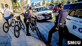 Santa Monica Police Officers Assist Tourists After Bike Collision on Ocean Avenue