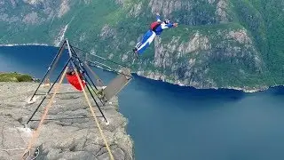 Russian Swing BASE Jump with Jimmy Pouchert  | Negative 4 Productions