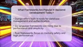 What Frameworks Are Popular in Backend Development Today? | Server Logic Simplified News