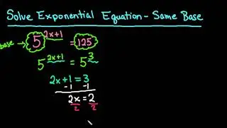 Solve Exponential Equation Same Base Ex 1