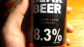 Дегустация пива BEAR BEER. Толстый белый медведь на чёрной банке.