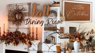 Fall Dining Room decorate with me, Fall Tablescape ideas, Fall mantel styling 2025, 