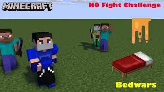 Minecraft bedwars but I can't fight ! No fight challenge in minecraft bedwars.