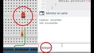 CLASE 4 - ENCENDER/APAGAR UN LED CON UNA PALABRA O UNA CADENA DE CARACTERES - TINKERCAD | ARDUINO