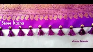 How to make Designer Saree Kuchu Using Big Holed Round Beads | Tutorial | DIY |Knotty Threadz !!