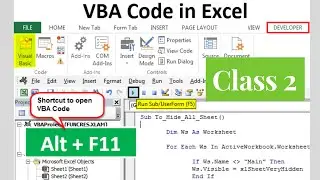Excel VBA Beginner Tutorial | Sub, Dim, Inputbox, Msgbox, Data type in macro coding in very easy way