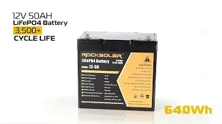 ROCKSOLAR 12V 50Ah Deep Cycle LiFePO4 Battery with BMS System