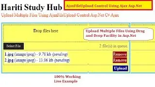 AjaxFileUpload Control Using Ajax Toolkit in Asp.Net C# | Hindi | Learn Online Programming Free