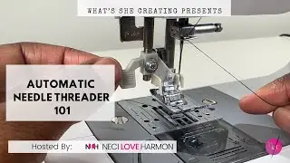 Using the automatic needle threader on sewing machine.