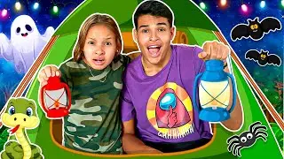 Gatinha das Artes fez um ACAMPAMENTO com o Davi e a mamãe! Pretend Play Camp With Friends
