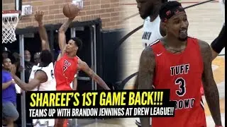 Shareef O'Neal Teams Up w/Brandon Jennings in FIRST GAME BACK at the Drew League!!