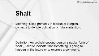 Shalt Meaning