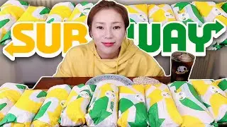 써브웨이 샌드위치 1.2미터와 랩 두 개!! 🌟총 10개🌟 먹방 230327/Mukbang, eating show