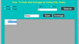 How to Sum & Average by using SQL Query in .net