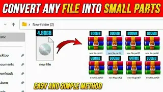 Split Large File Into Small Parts 2024 | Divide any file into Parts🤯Convert Any File into Parts💻