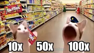 Pop Cat Skittles Meme But Faster-Meme Mentom