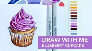 Drawing cupcake with markers | How to draw with Copic Markers