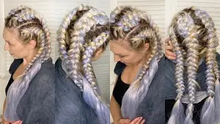 Как плести цветные косы с канекалоном.