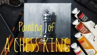 Painting os a Chess King | Chess piece wall art acrylic painting | Easy painting #art ♟️🎨🖌