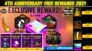 Free Fire 4th Anniversary Event | How To Claim 4th Anniversary Free Rewards | FF Login Reward 2021