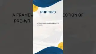 9.  Use a framework to help you build your PHP applications   #PHP #WEBTIPSMASTER