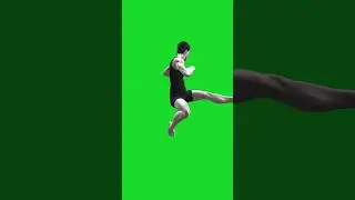 cartoon character flying kick on green screen background copy right free#animatedcartoon