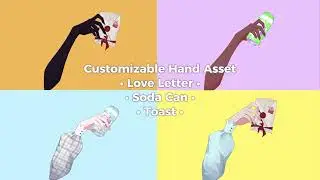 Customizable VTuber Hand asset! Love Letter, Soda Can, Toast