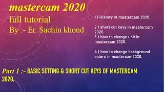 part 1 : Basic setting in MASTERCAM, change unit in mastercam, change background colour in mastercam