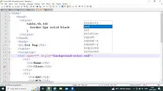 How to use col tag in table using HTML | HTML col tag