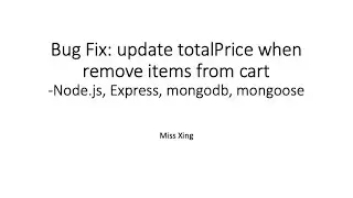Bug Fix: update totalPrice when remove items from cart