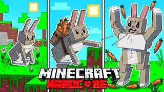 I Survived 100 DAYS as a RABBIT in HARDCORE Minecraft!