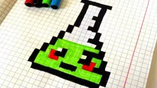 РИСУНОК ПО КЛЕТКАМ КОЛБА С ЗЕЛЬЕМ МАЙНКРАФТ ♥ HOW TO DRAW MINECRAFT  PIXEL