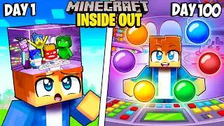 I Survived 100 Days in INSIDE OUT in Minecraft