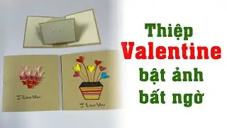 Hướng dẫn làm thiệp valentine bật ảnh ngang