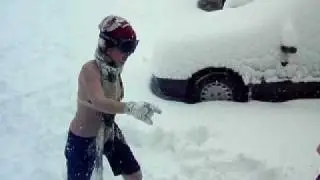 Snow day in Kutztown - bikini snow angel
