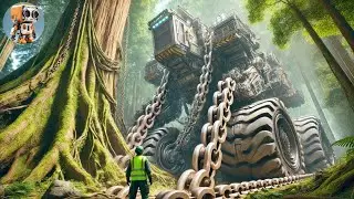 Extreme Dangerous Fastest Big Chainsaw Cutting Tree