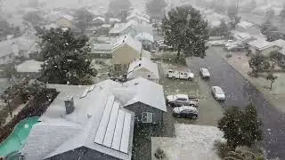 Drone footage in rare snowstorm – Rialto California 2/25/2023