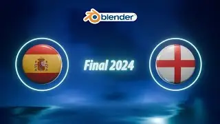 EURO 2024 Final Intro | Blender 4.1 (Spain vs England)
