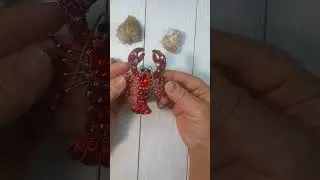 Брошь из бисера рак Cancer bead brooch#shorts