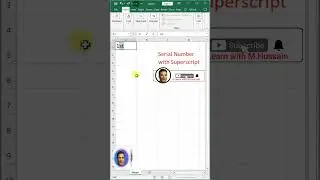 How to Generate Serial Numbers with Superscript  #vlearnmh  #excel