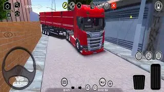 Red Scania Truck Drive on Narrow Roads - Proton Bus Simulator 2024 Gameplay