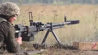 Ukrainian Army Soldiers Live Fire DShK Machine Guns in Drills
