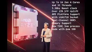 AMD Announces Ryzen 7000 - Up to 5.5Ghz, 15% Single-thread performance increase - Integrated RDNA 2