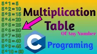 Multiplication Table in C Programing | C Programing language