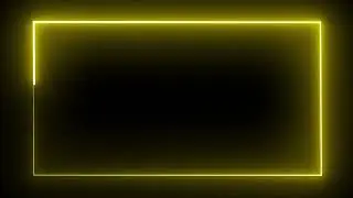 New Joke Yellow color Neon Light Border | Frames Template Video | Glowing Background Loop