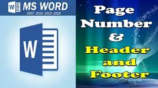 How to use page number and Header in Word