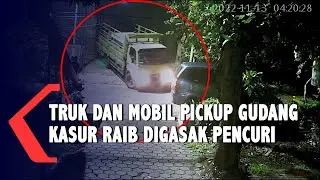 Aksi Pencurian Truk dan Mobil Pickup Gudang Kasur, Terekam CCTV