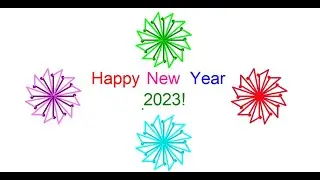 Drawing Happy New Year Text with design Using Python