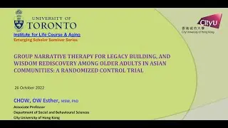 An RCT of group narrative therapy for older adults in Hong Kong