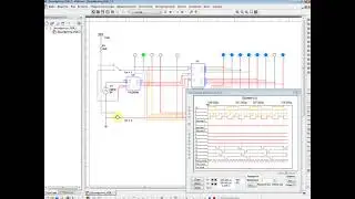 Исследование работы дешифратора SN74LS155N с помощью временных диаграмм в Multisim 14.1 режим 3 на 8